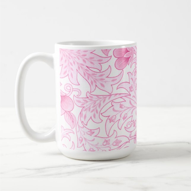 William Morris Artichoke Pale Pink Coffee Mug (Left)