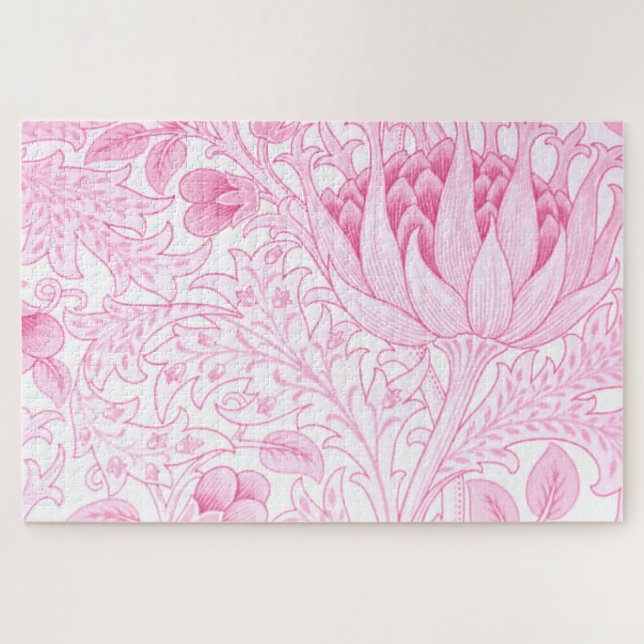 William Morris Artichoke Pale Pink Jigsaw Puzzle (Horizontal)