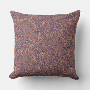 William Morris Artichoke Wine and Gold Cushion
