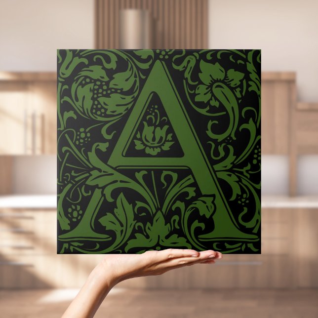 William Morris Arts and Crafts Monogram Letter A Tile (William Morris Arts and Crafts Monogram Letter A Tile
)