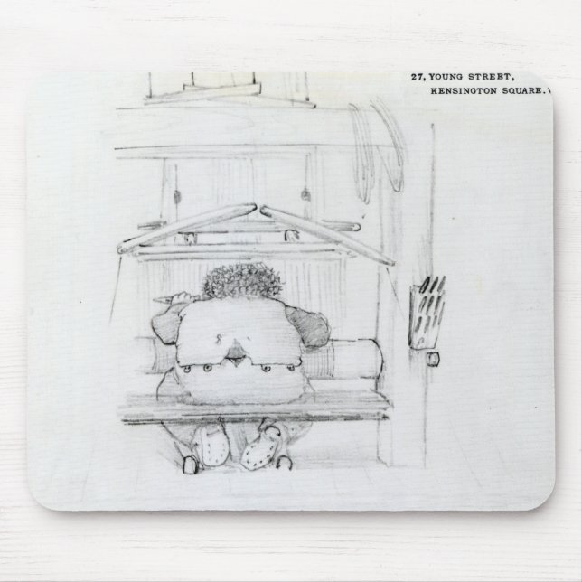 William Morris at his loom, caricature Mouse Pad (Front)