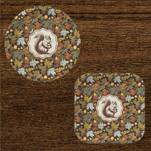 William Morris Autumn Leaves Squirrel  Paper Plate