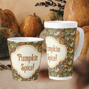 William Morris Autumn Pumpkin Spice Personalised  Latte Mug