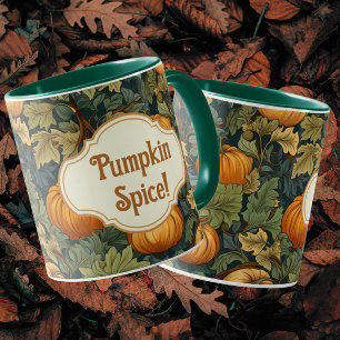 William Morris Autumn Pumpkin Spice Personalised Mug