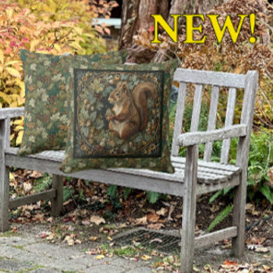 William Morris Autumn Squirrel Fall Acorn Cushion