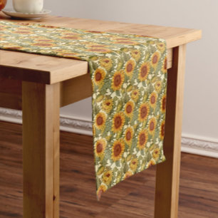 William Morris Autumn Sun Flowers Medium Table Runner