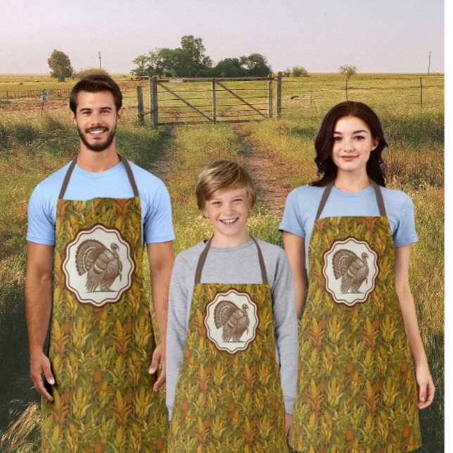 William Morris Autumn Turkey Corn  Apron (Make it a Thanksgiving family affair!)