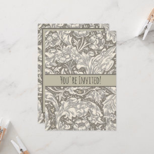 William Morris Bachelor's Button antique damask Invitation