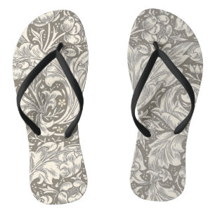 William Morris Bachelor's Button antique damask Jandals