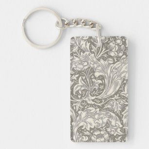 William Morris Bachelor's Button antique damask Key Ring