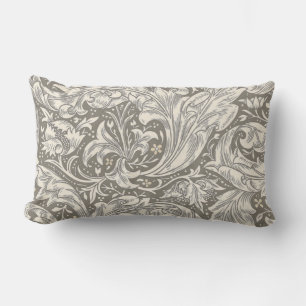 William Morris Bachelor's Button antique damask Lumbar Cushion