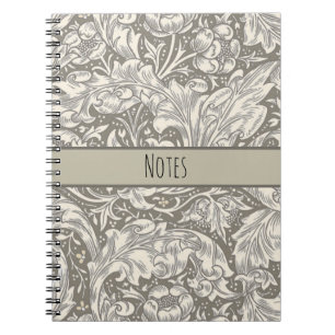William Morris Bachelor's Button antique damask Notebook
