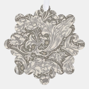 William Morris Bachelor's Button antique damask Tree Decoration Card
