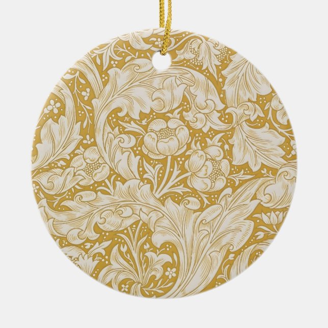 William Morris Bachelor's Button Flower Classic Ceramic Tree Decoration (Front)