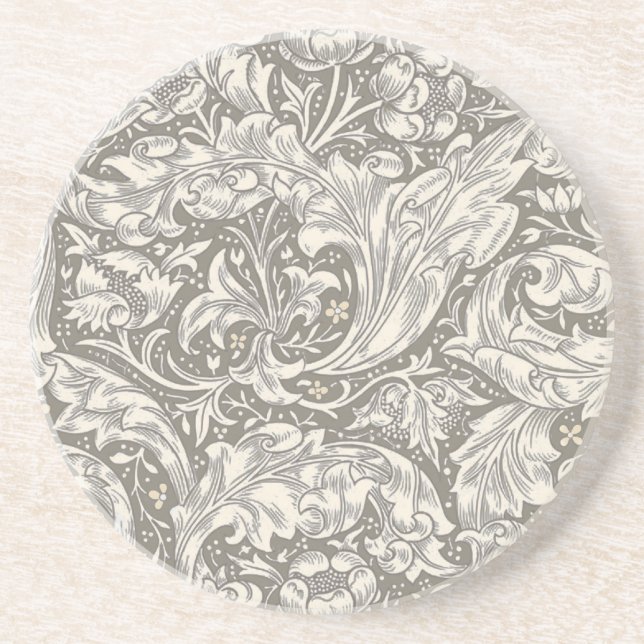William Morris Bachelor's Button Flower Floral Bot Coaster (Front)