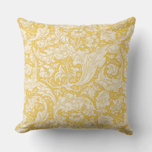 William Morris  Bachelors Button Golden Background Cushion