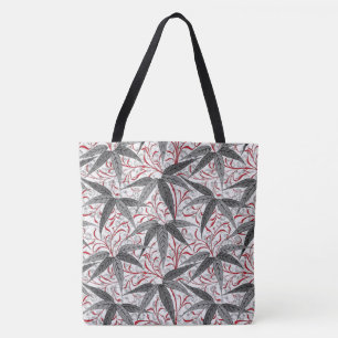 William Morris Bamboo Print, Grey and White Tote Bag