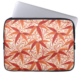 William Morris Bamboo Print, Mandarin Orange Laptop Sleeve