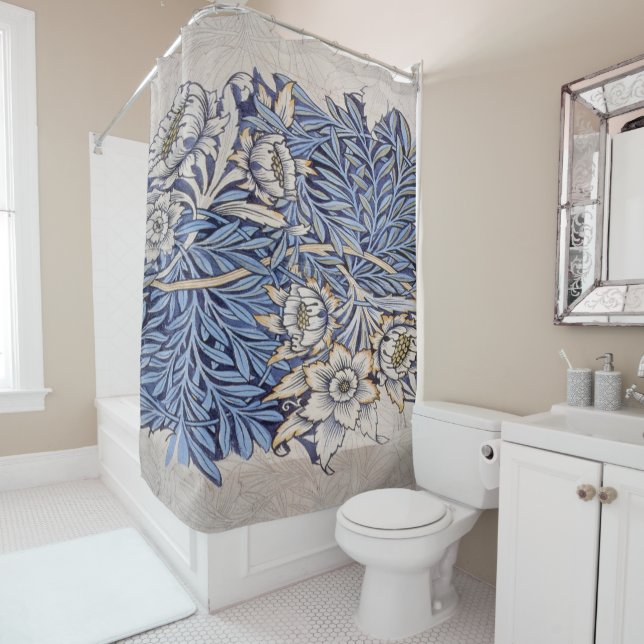 William Morris beautiful Art Nouveau design Shower Curtain (In Situ)