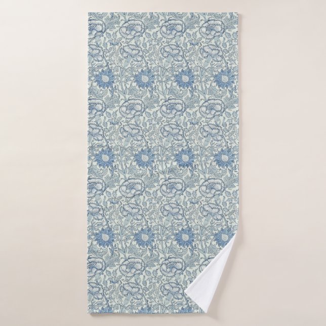 William Morris Beautiful floral pattern, blue,rose Bath Towel (Bath Towel)