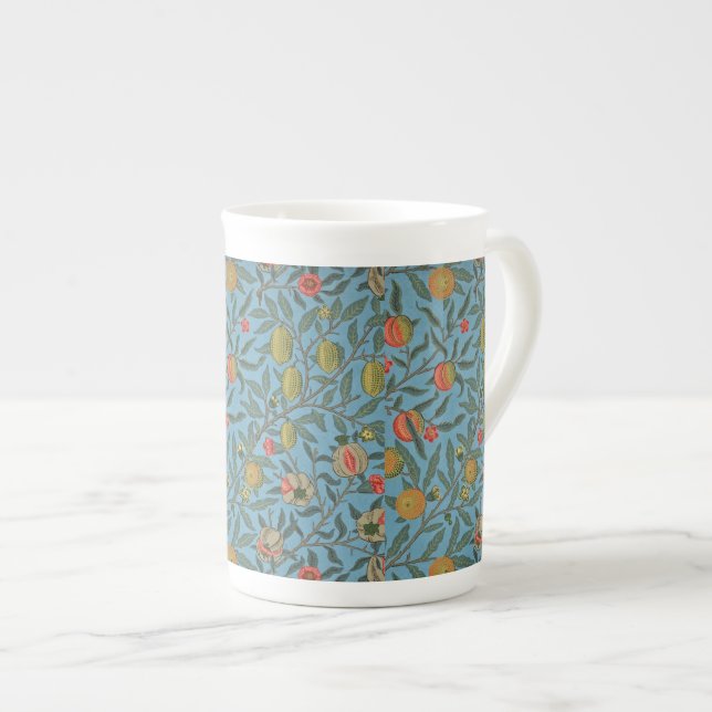 William Morris Beautiful Foliage Colourful Fruits Bone China Mug (Front Right)