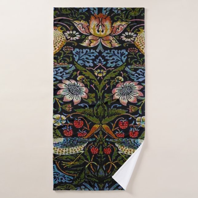 William Morris beautiful pattern, art nouveau, vin Bath Towel (Bath Towel)