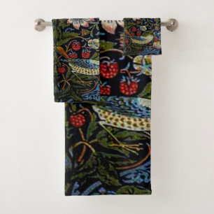 William Morris beautiful pattern, art nouveau, vin Bath Towel Set