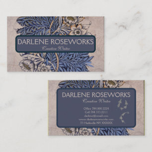 William Morris Beautiful Tulip & Willow Blue Business Card