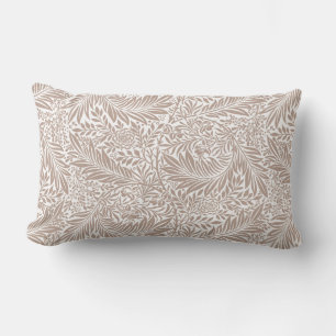 William Morris Beige Larkspur Pattern Lumbar Cushion