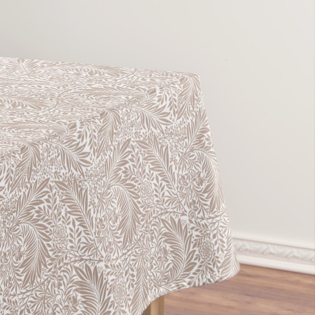 William Morris Beige Larkspur Pattern Tablecloth (In Situ)