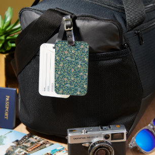 William Morris Bird and Pomegranate Luggage Tag