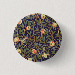 William Morris Bird And Pomegranate Vintage Art 3 Cm Round Badge