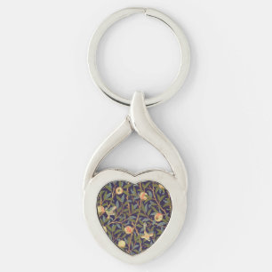William Morris Bird And Pomegranate Vintage Art Key Ring