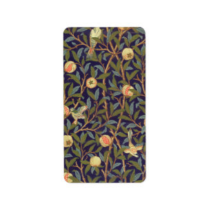 William Morris Bird And Pomegranate Vintage Art Label