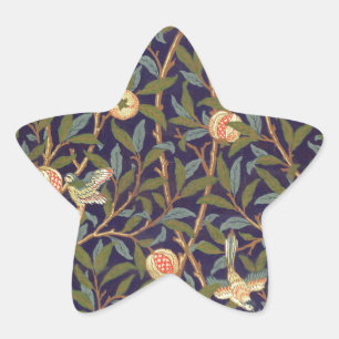 William Morris Bird And Pomegranate Vintage Art Star Sticker