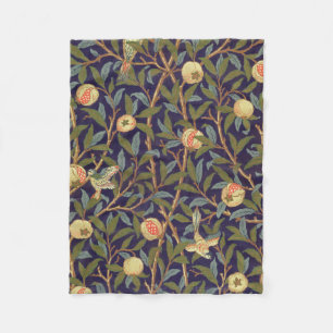 William Morris Bird And Pomegranate Vintage Floral Fleece Blanket
