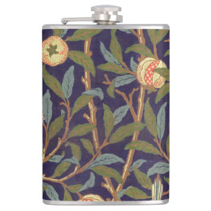 William Morris Bird And Pomegranate Vintage Floral Hip Flask