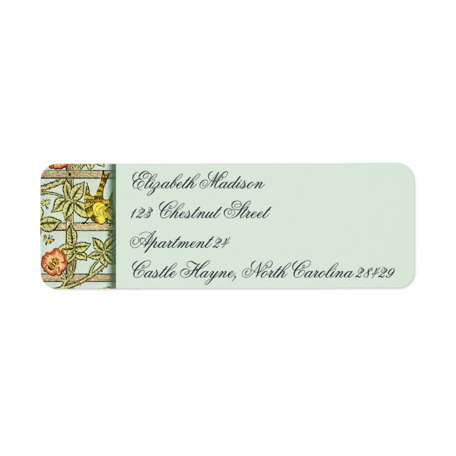 William Morris Bird & Flower Return Address Labels (Front)