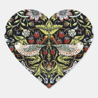 William Morris birds and flowers 2 Heart Sticker