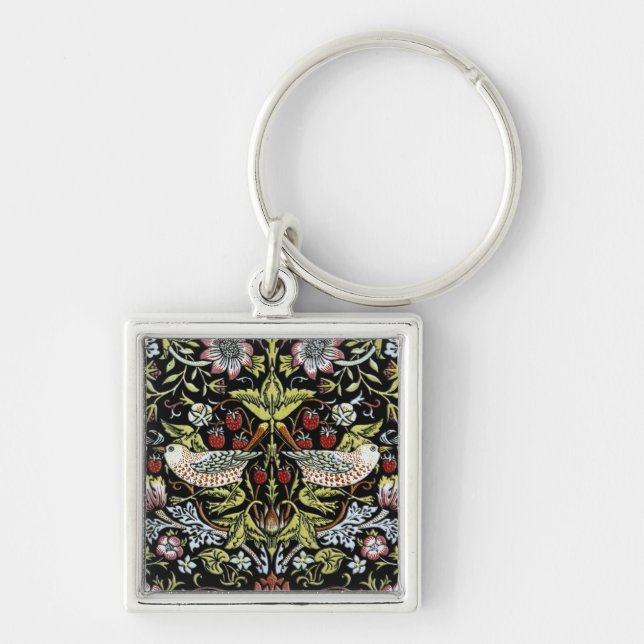 William Morris birds and flowers 2 Key Ring (Front)