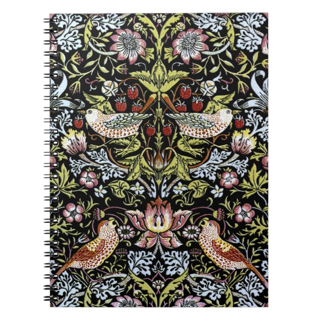 William Morris birds and flowers 2 Spiral Notebook (Front)