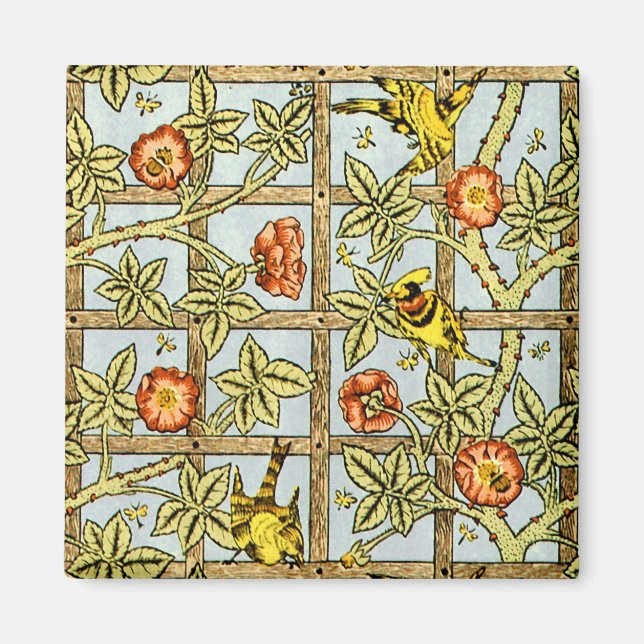 William Morris birds and flowers pattern Magnet (Front)