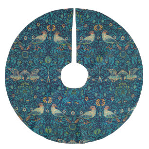 William Morris Birds Art Nouveau Floral Pattern Brushed Polyester Tree Skirt