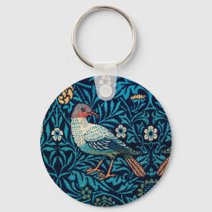 William Morris Birds Art Nouveau Floral Pattern Key Ring