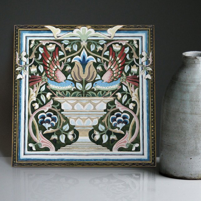 William Morris Birds Garden Flowers Art Nouveau Tile (Creator Uploaded)
