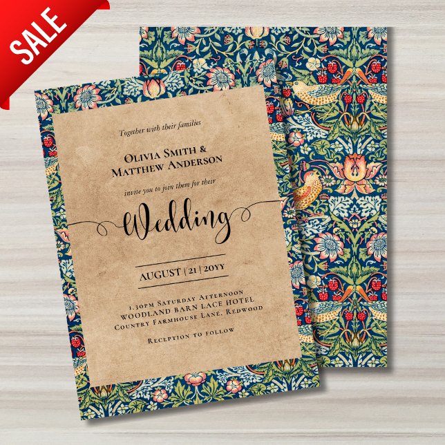 William Morris Birds Wedding Invitation (Creator Uploaded)