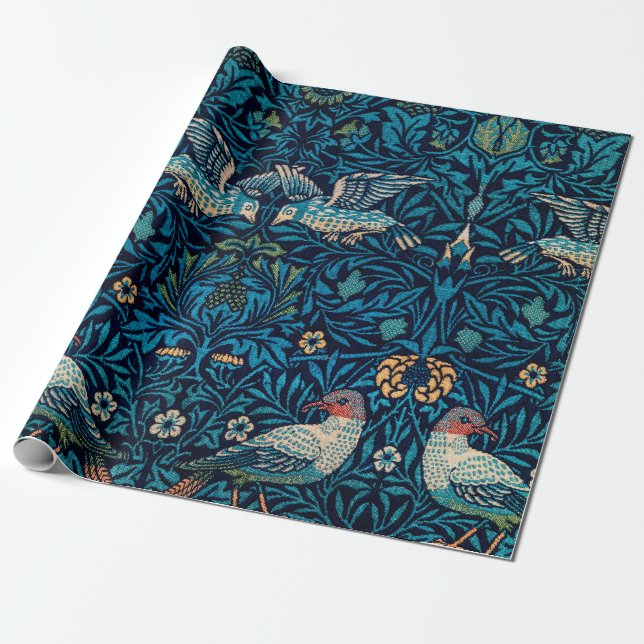 William Morris Birds Wrapping Paper (Unrolled)