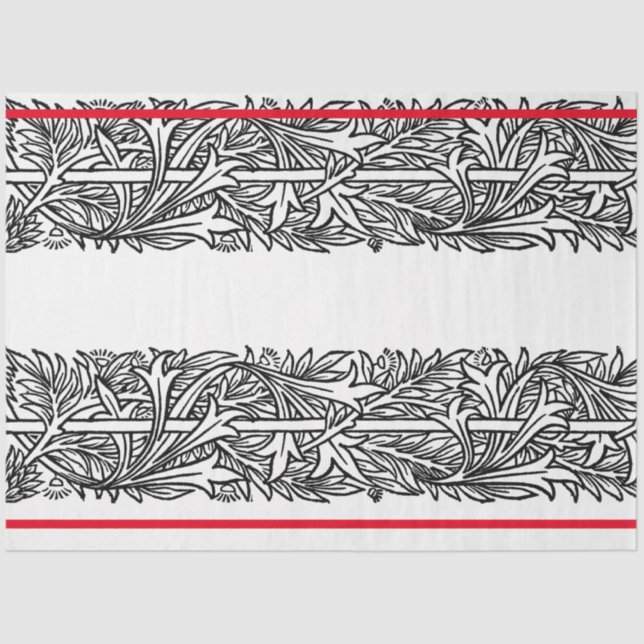 William Morris BLACK AND WHITE DESIGN TISSUE PAPER (Front)