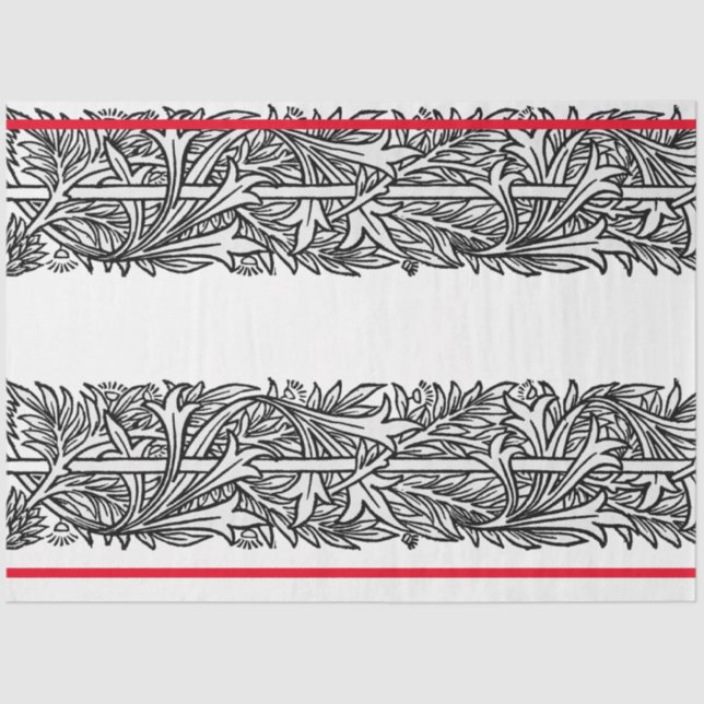 William Morris BLACK AND WHITE DESIGN TISSUE PAPER (Front)