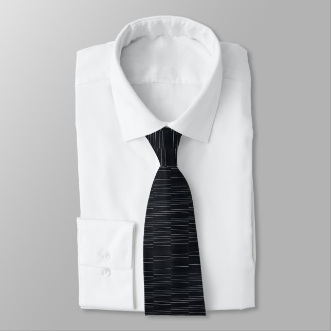 William Morris Black Bee Silk Mosaic Necktie (Tied)